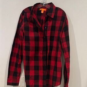 Joe Fresh Red and Black Checkered Shirt